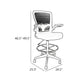 Dea Drafting Stool Chair | Flip-Up Arms | Gray Mesh | Chrome Footring BM340780