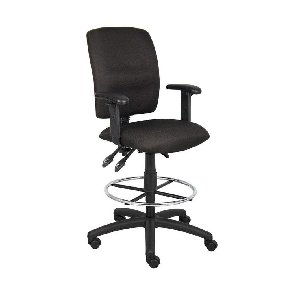Jea Drafting Stool | Seat Tilt Lock | Adjustable Arms | Black Crepe BM340781