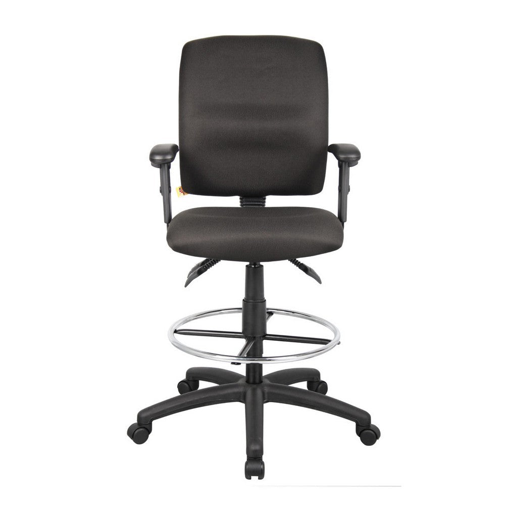 Jea Drafting Stool | Seat Tilt Lock | Adjustable Arms | Black Crepe BM340781