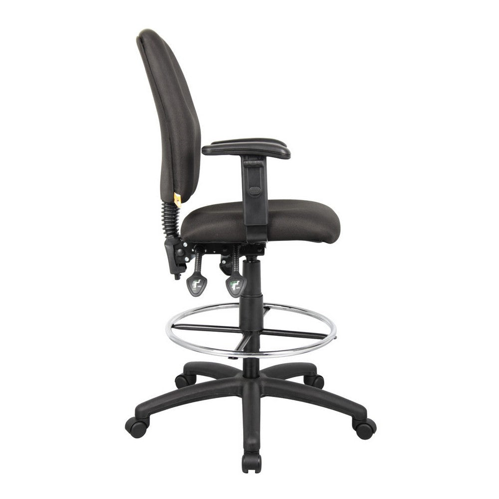 Jea Drafting Stool | Seat Tilt Lock | Adjustable Arms | Black Crepe BM340781