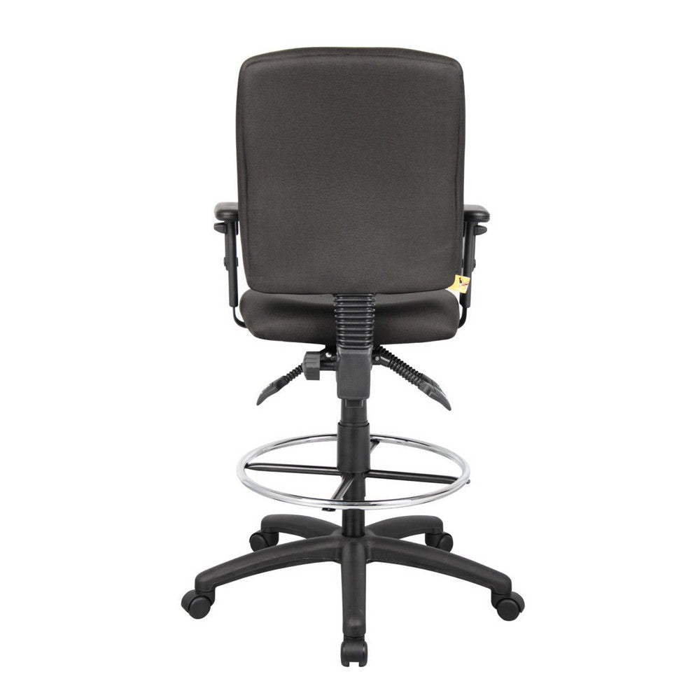 Jea Drafting Stool | Seat Tilt Lock | Adjustable Arms | Black Crepe BM340781