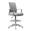 Swivel Drafting Stool | Fixed Arms | Gray Mesh Back | Chrome Footring BM340782