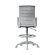 Swivel Drafting Stool | Fixed Arms | Gray Mesh Back | Chrome Footring BM340782
