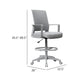 Swivel Drafting Stool | Fixed Arms | Gray Mesh Back | Chrome Footring BM340782