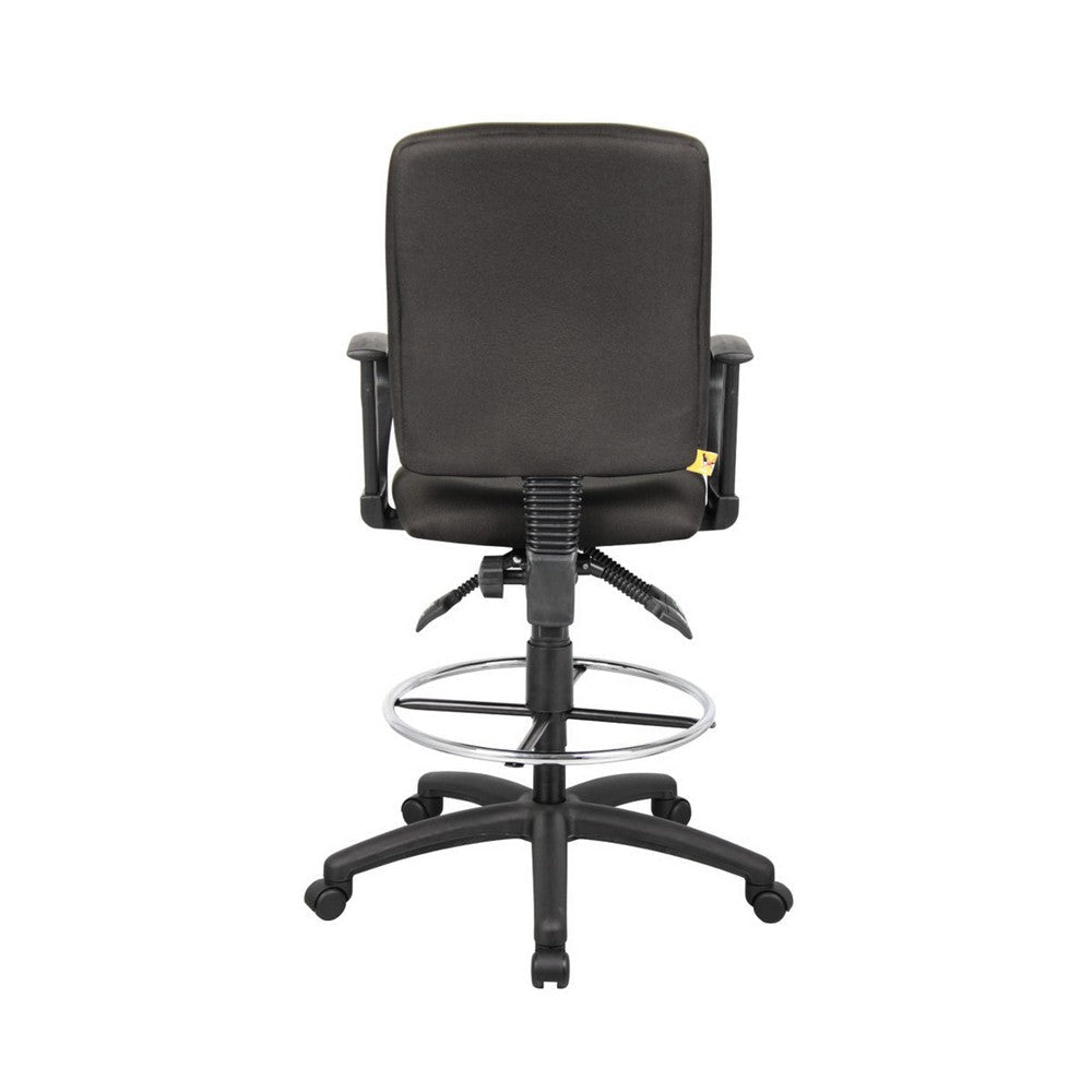 Jea Swivel Drafting Stool | Seat Tilt Lock | Loop Arms | Black Crepe BM340783
