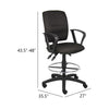 Jea Swivel Drafting Stool | Seat Tilt Lock | Loop Arms | Black Crepe BM340783