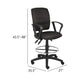 Jea Swivel Drafting Stool | Seat Tilt Lock | Loop Arms | Black Crepe BM340783