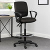 Jea Swivel Drafting Stool | Seat Tilt Lock | Loop Arms | Black Crepe BM340783
