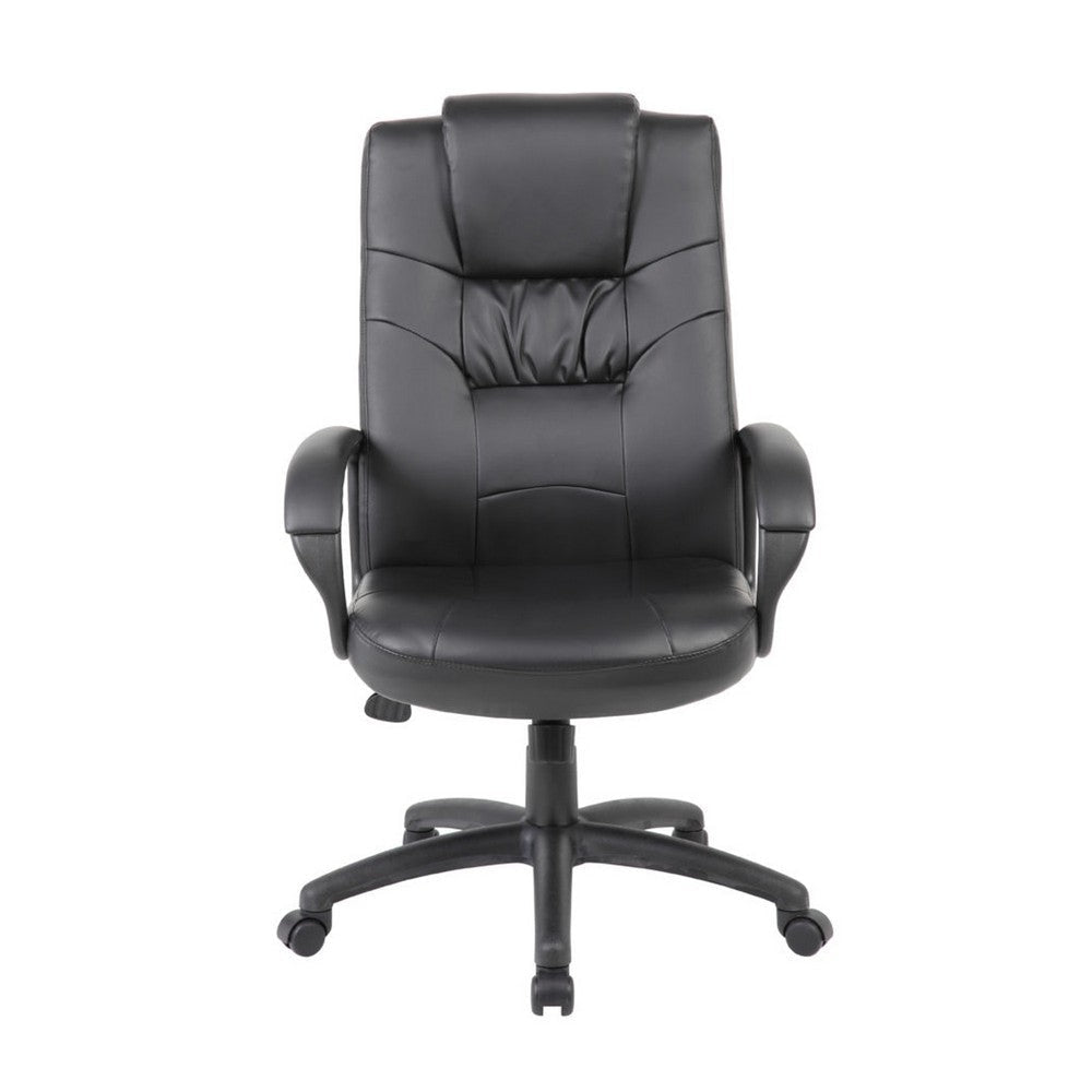 Mala Executive High Back Chair | Black Faux Leather | Lumbar Support BM340785
