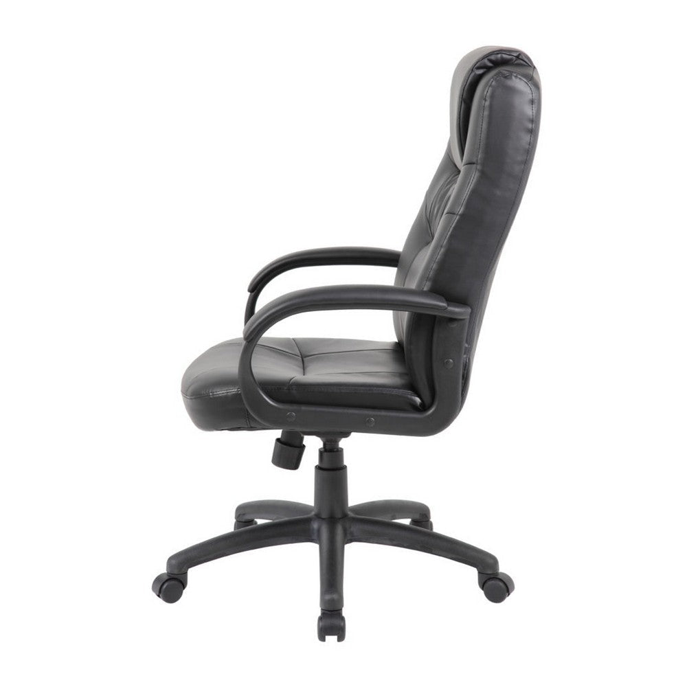 Mala Executive High Back Chair | Black Faux Leather | Lumbar Support BM340785