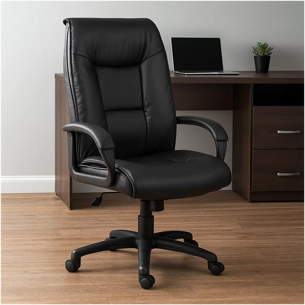 Executive Office Chair with Padded Arms | Faux Leather | Tilt Tension