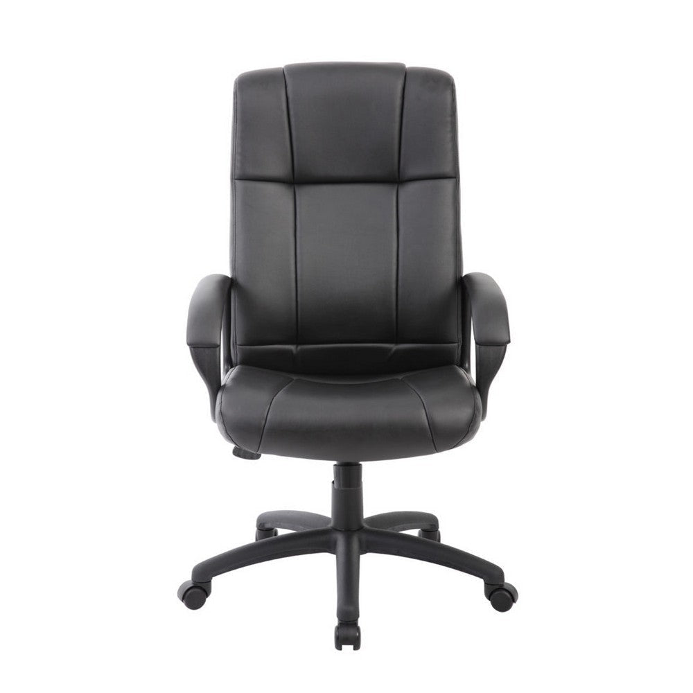 Ruia Executive High Back Office Chair | Black Soft Vinyl | Lumbar Support BM340788