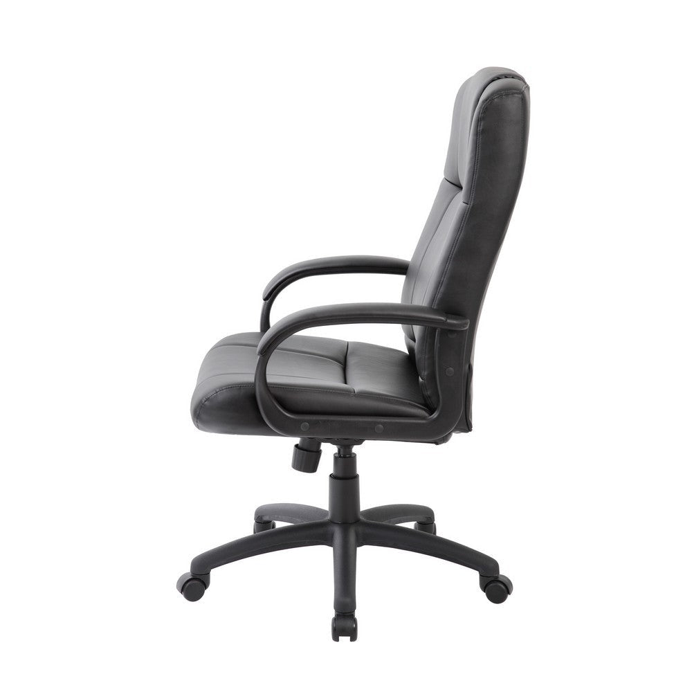 Ruia Executive High Back Office Chair | Black Soft Vinyl | Lumbar Support BM340788