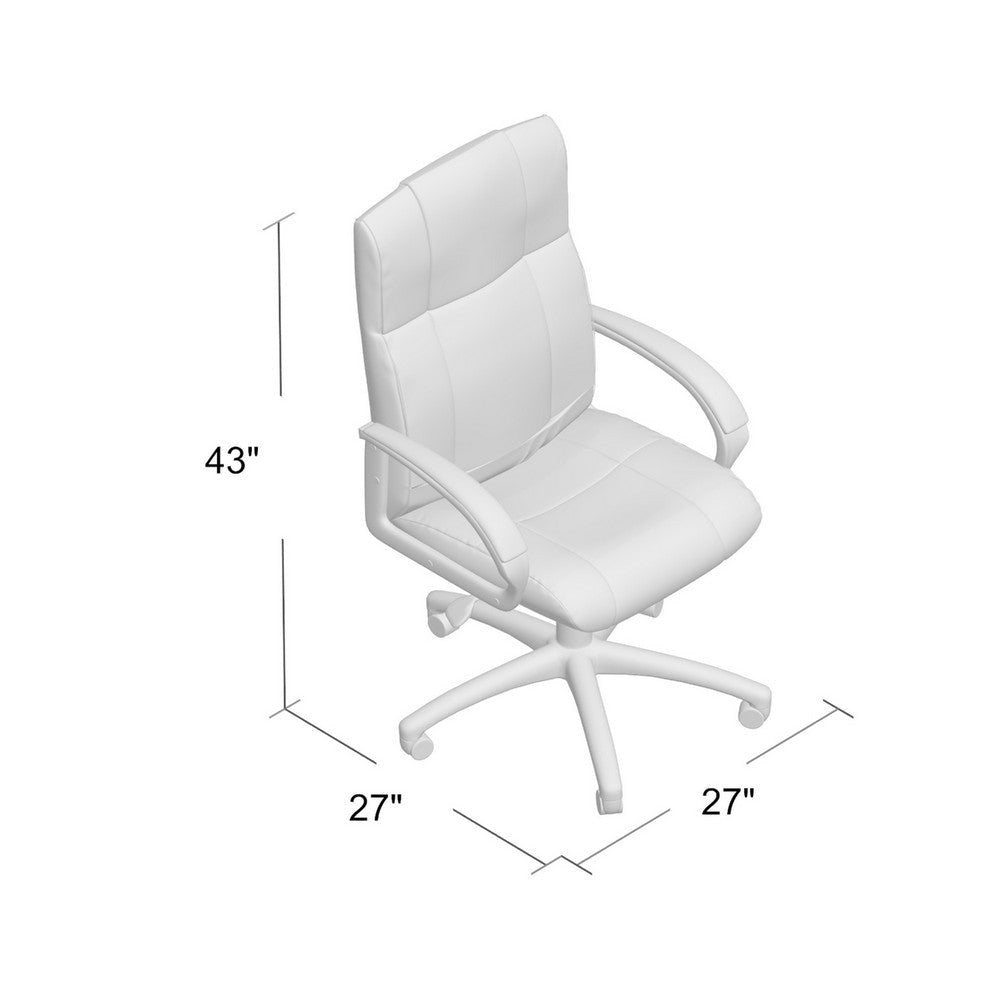 Ruia Executive High Back Office Chair | Black Soft Vinyl | Lumbar Support BM340788