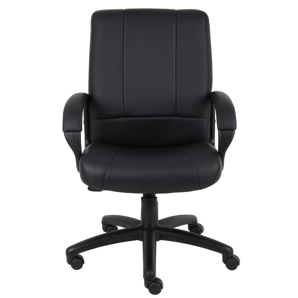 Ruia Executive Mid Back Office Chair | Black Soft Vinyl | Padded Arms BM340789