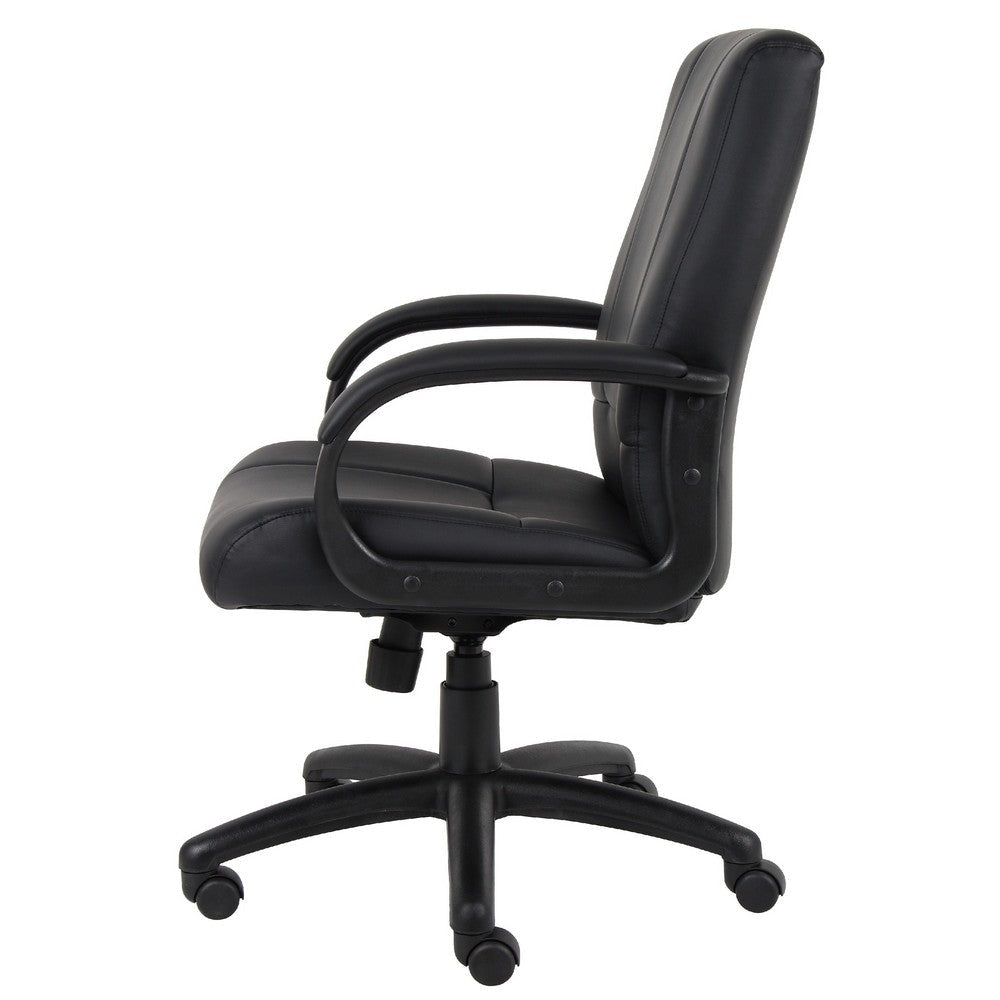 Ruia Executive Mid Back Office Chair | Black Soft Vinyl | Padded Arms BM340789