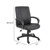 Ruia Executive Mid Back Office Chair | Black Soft Vinyl | Padded Arms BM340789