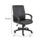 Ruia Executive Mid Back Office Chair | Black Soft Vinyl | Padded Arms BM340789