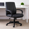 Ruia Executive Mid Back Office Chair | Black Soft Vinyl | Padded Arms BM340789