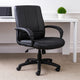 Ruia Executive Mid Back Office Chair | Black Soft Vinyl | Padded Arms BM340789