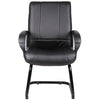 Ruia Mid Back Guest Armchair | Black Soft Vinyl | Cantilever Base BM340790