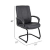 Ruia Mid Back Guest Armchair | Black Soft Vinyl | Cantilever Base BM340790