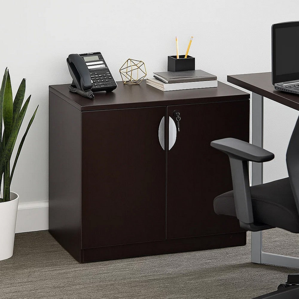 Doe Office Storage Cabinet with 2 Doors | Mocha Brown | 31" Wide