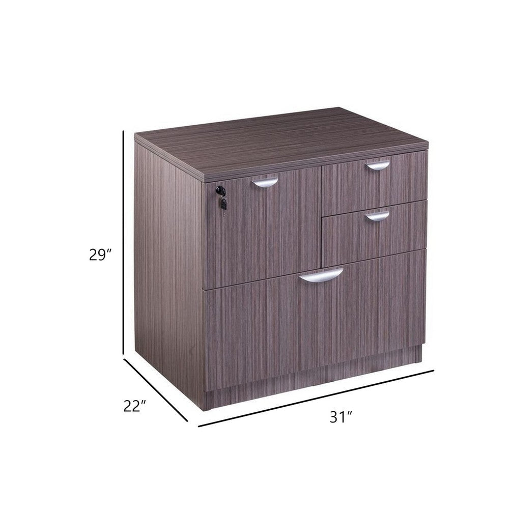 Ley 4 Drawer Lateral File Cabinet | Driftwood Gray Office Storage BM340794