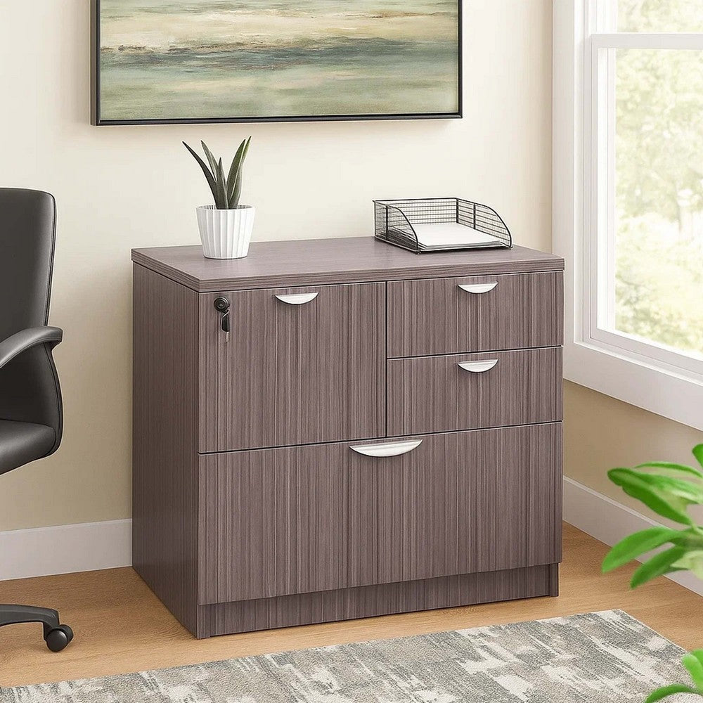 Ley 4 Drawer Lateral File Cabinet | Driftwood Gray Office Storage BM340794