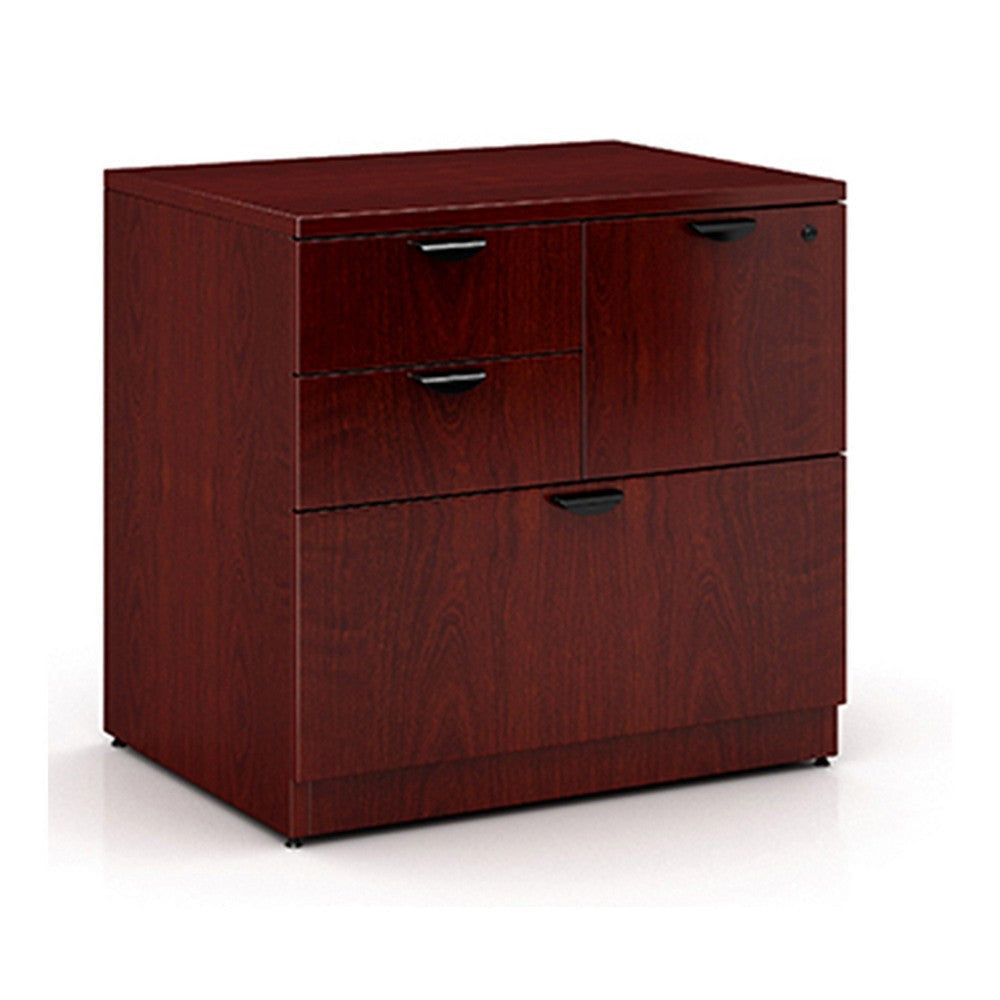 Ley 4 Drawer Lateral File Cabinet | Mahogany Red Office Storage BM340795