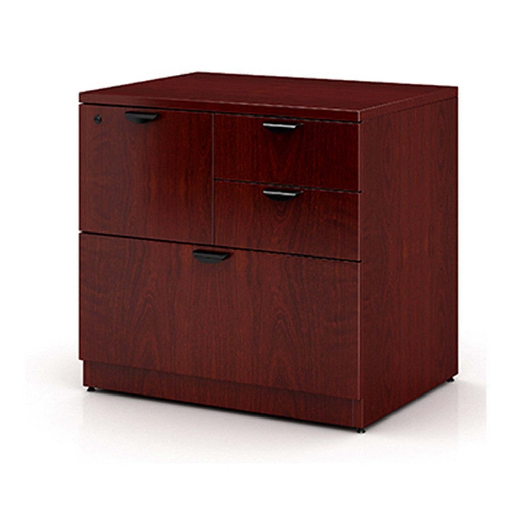 Ley 4 Drawer Lateral File Cabinet | Mahogany Red Office Storage BM340795