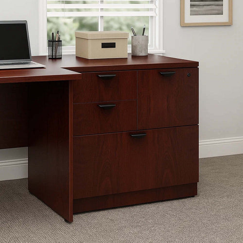Ley 4 Drawer Lateral File Cabinet | Mahogany Red Office Storage