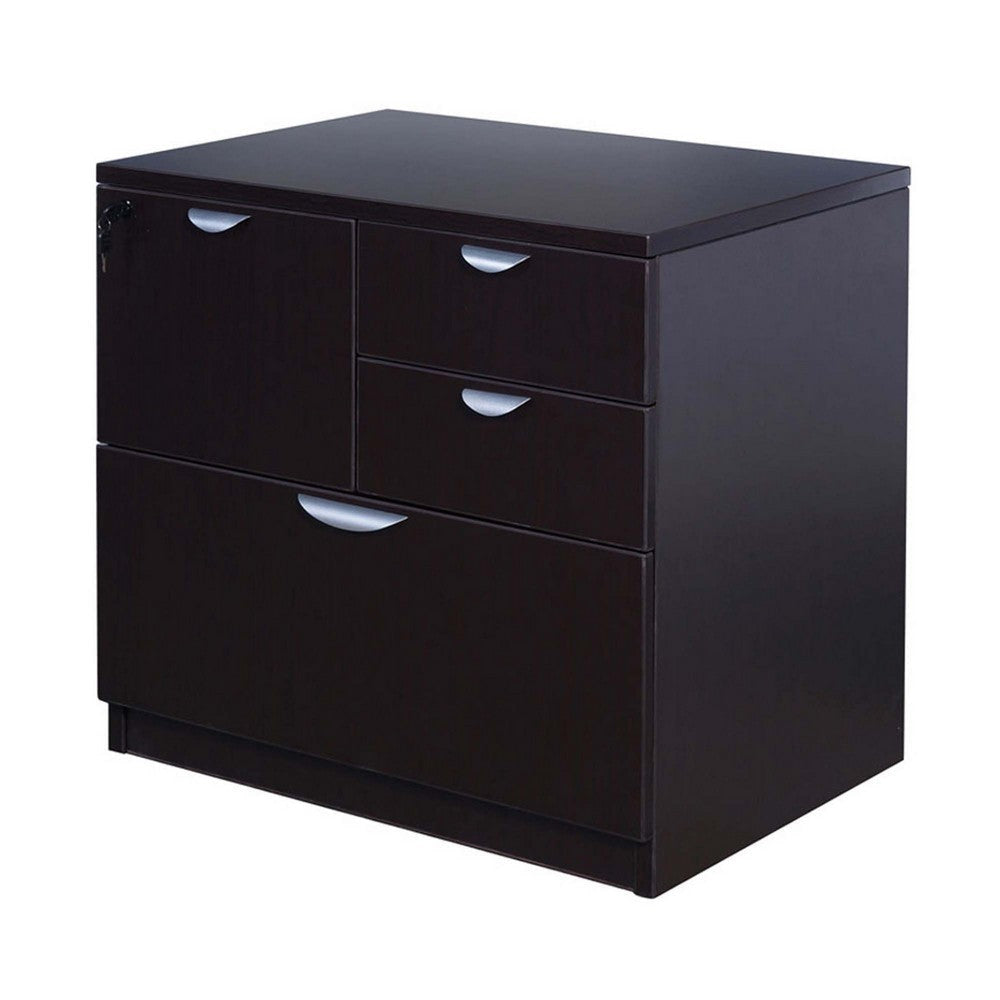 Ley 4 Drawer Lateral File Cabinet | Mocha Brown Office Storage BM340796