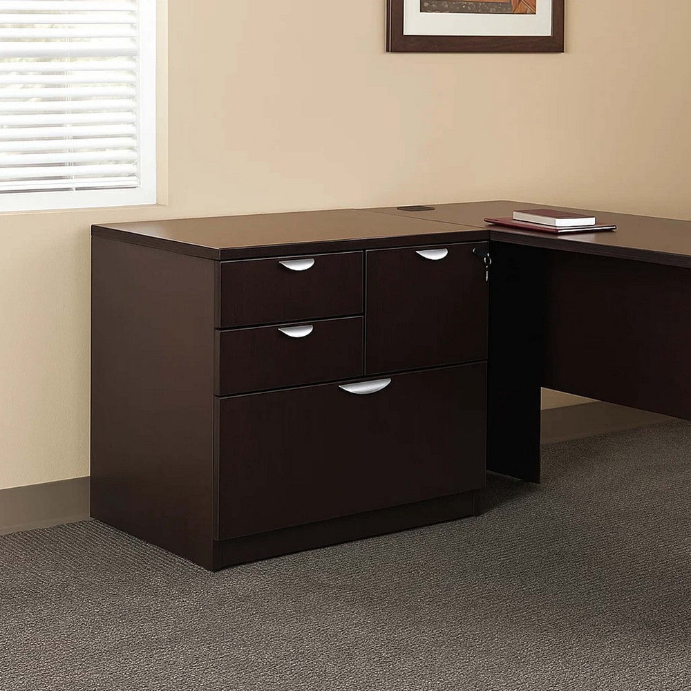 Ley 4 Drawer Lateral File Cabinet | Mocha Brown Office Storage BM340796