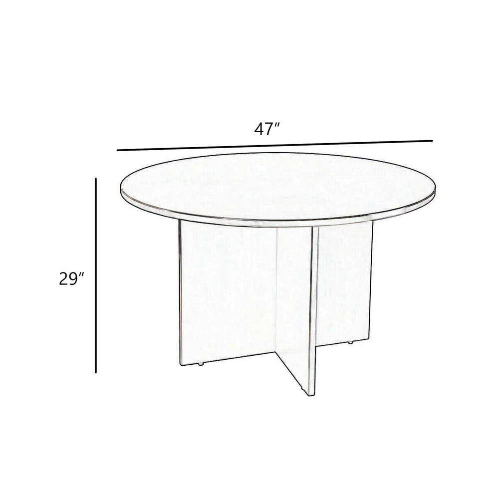 Zoa 47’’ Round Office Meeting Table with Cross Base | Driftwood Brown BM340797