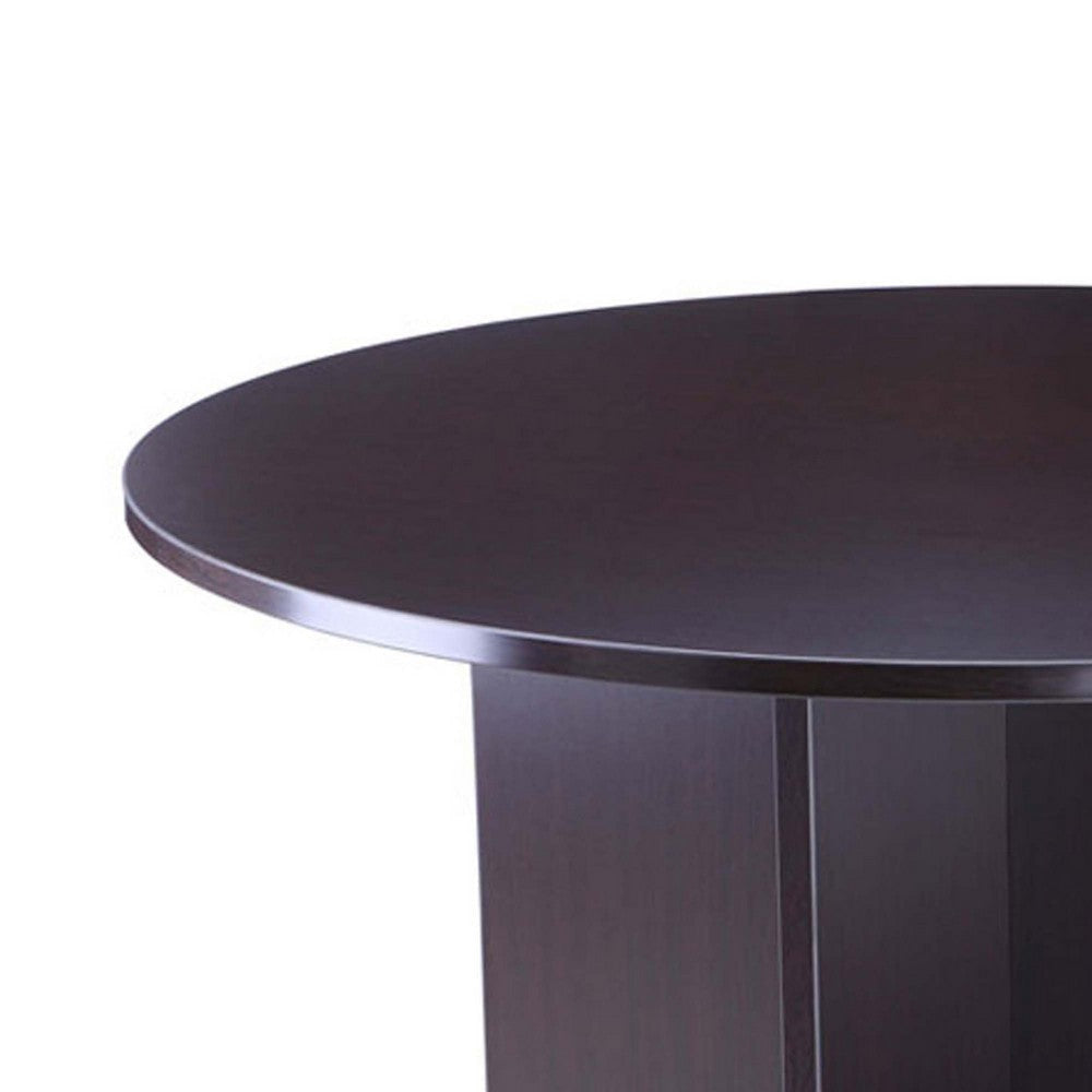 Zoa 47’’ Round Office Meeting Table with Cross Base | Mocha Brown BM340799
