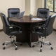Zoa 47’’ Round Office Meeting Table with Cross Base | Mocha Brown BM340799