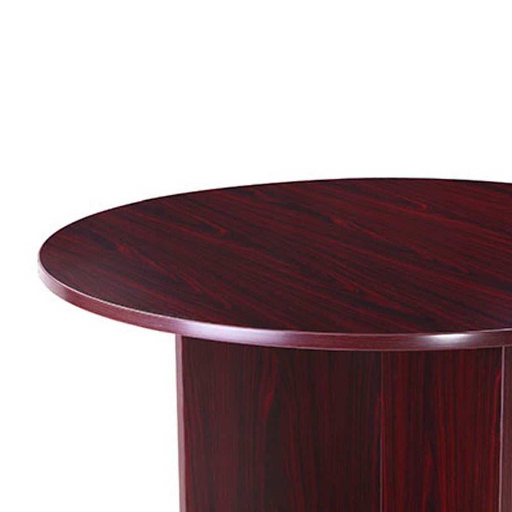 Zoa 42’’ Round Office Meeting Table with Cross Base | Mocha Brown BM340801