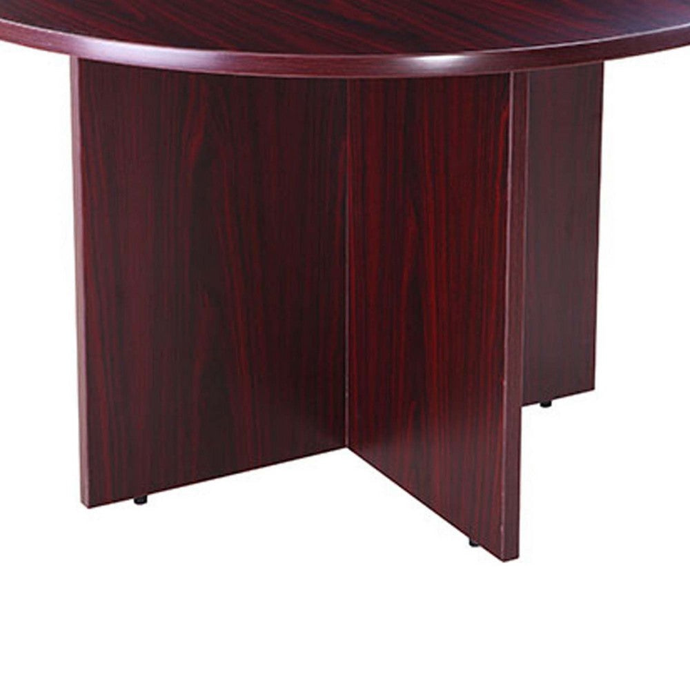 Zoa 42’’ Round Office Meeting Table with Cross Base | Mocha Brown BM340801