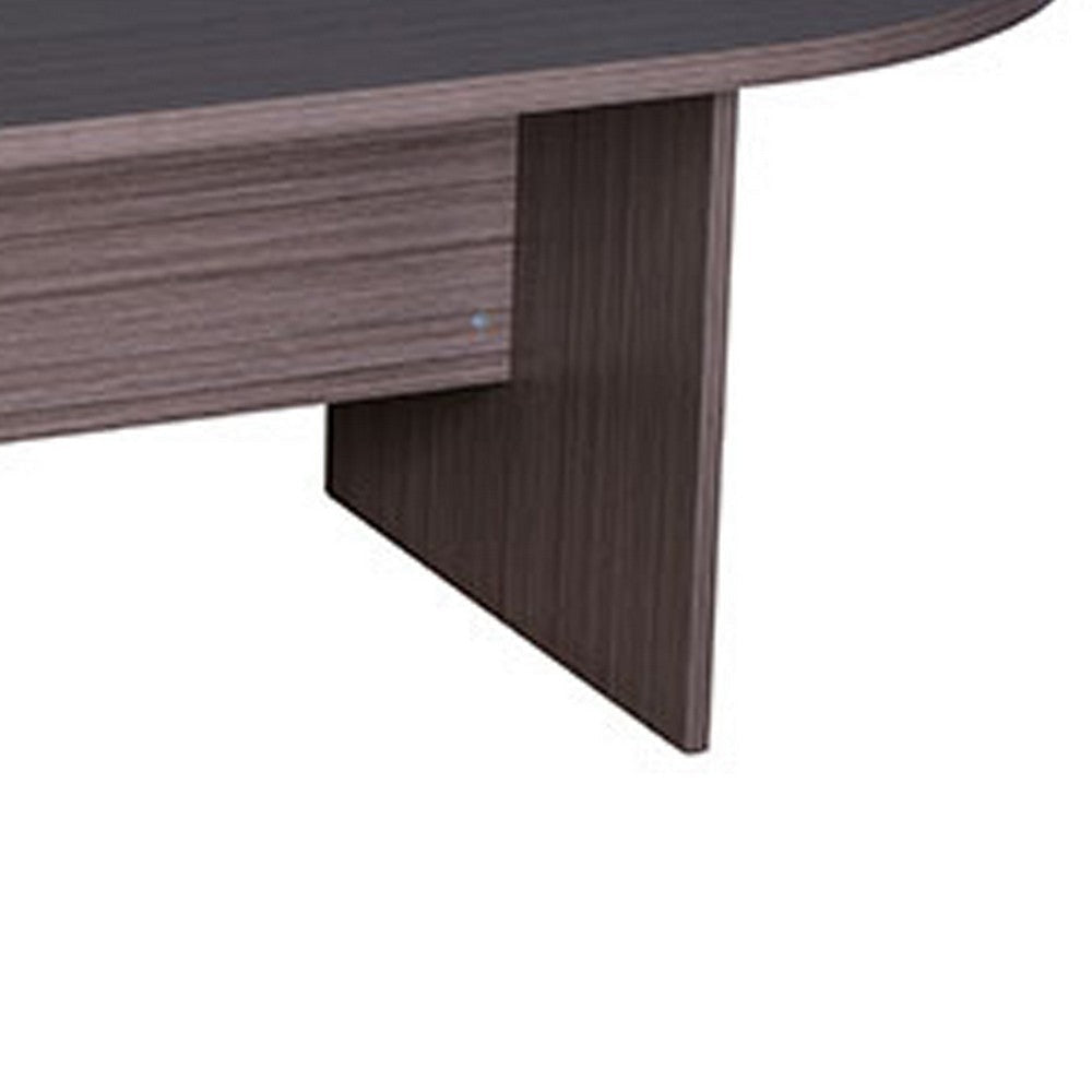 Mike 71’’ Oval Conference Table with Panel Legs | Driftwood Gray BM340802