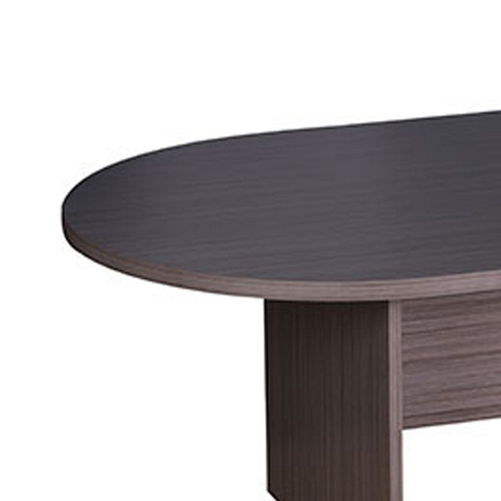 Mike 71’’ Oval Conference Table with Panel Legs | Driftwood Gray BM340802