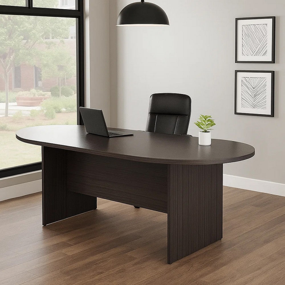Mike 71" Oval Conference Table with Panel Legs | Driftwood Gray