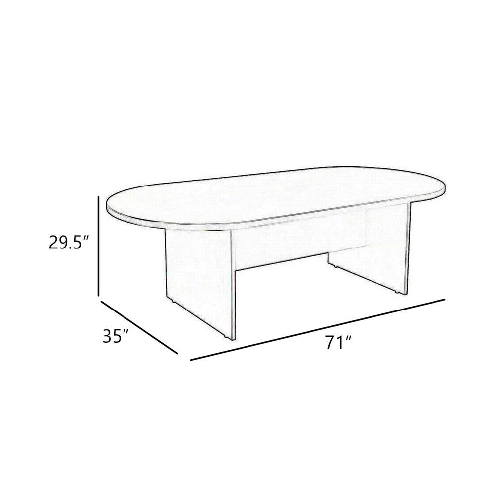 Mike 71’’ Oval Conference Table with Panel Legs | Mahogany Red BM340803