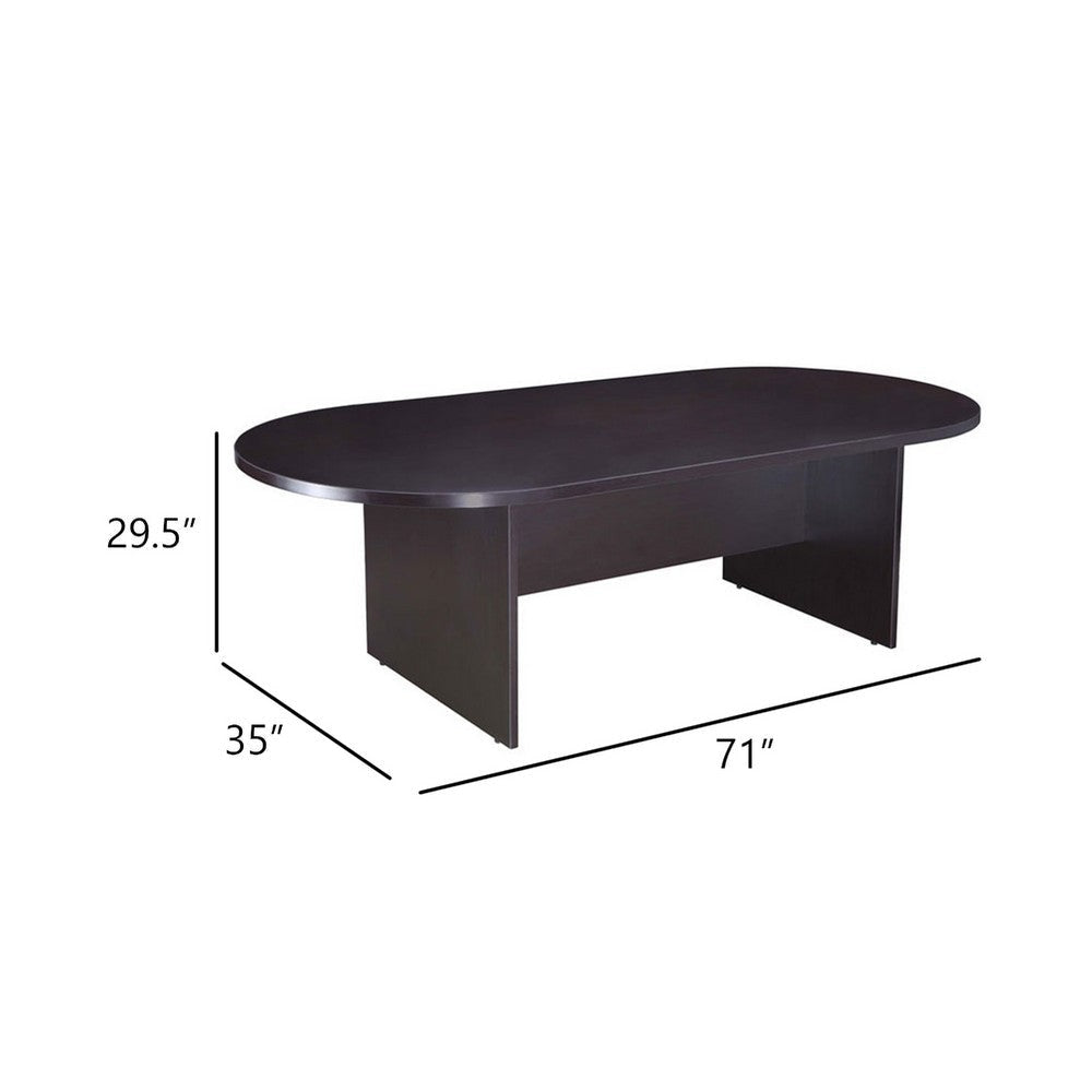 Mike 71’’ Oval Conference Table with Panel Legs | Mocha Brown BM340804