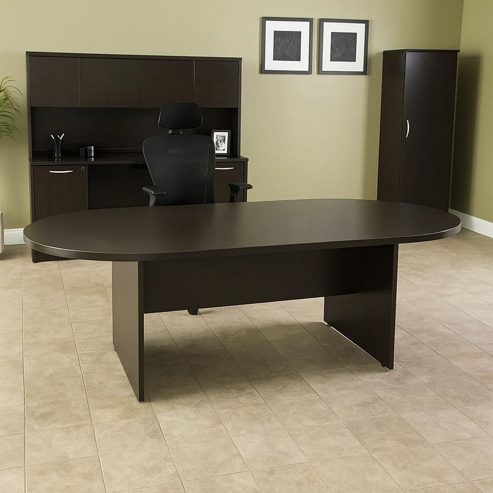 Mike 71’’ Oval Conference Table with Panel Legs | Mocha Brown BM340804