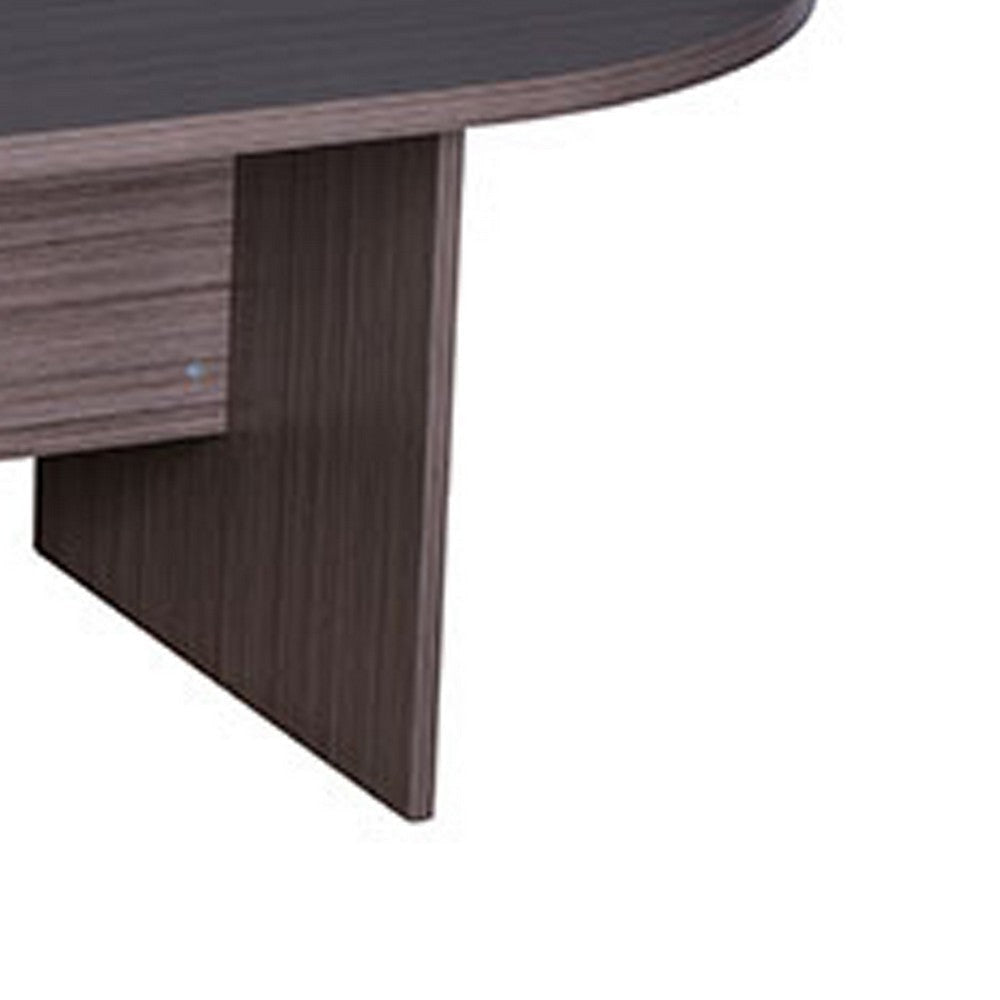Mike 95’’ Oval Conference Table with Panel Legs | Driftwood Gray BM340805