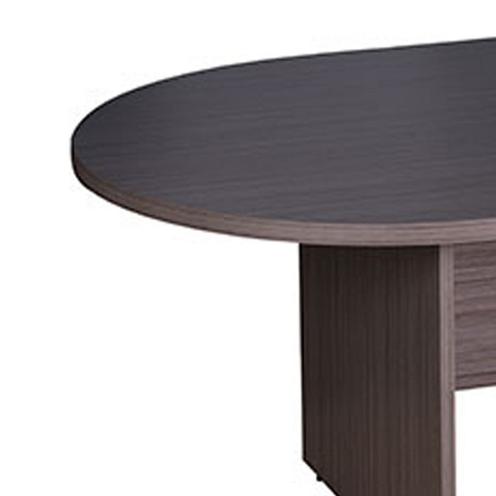 Mike 95’’ Oval Conference Table with Panel Legs | Driftwood Gray BM340805