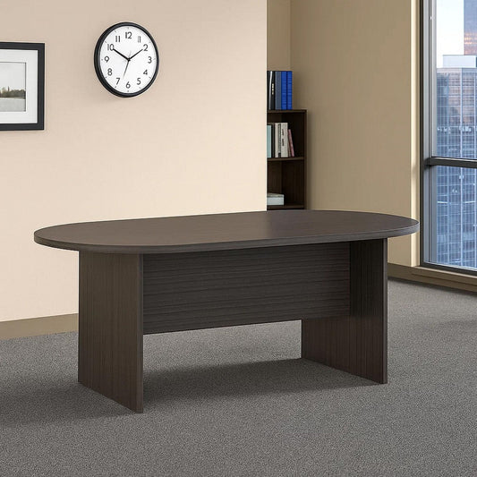 Mike 95" Oval Conference Table with Panel Legs | Driftwood Gray