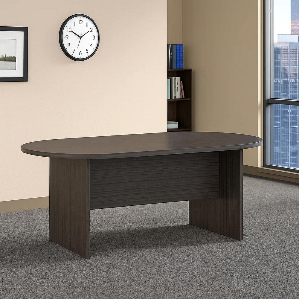Mike 95" Oval Conference Table with Panel Legs | Driftwood Gray