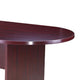 Mike 95’’ Oval Conference Table with Panel Legs | Mahogany Red BM340806